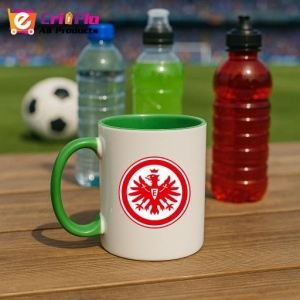 Cana Eintracht Frankfurt Germania , cu logoul stema echipei, Cadoul Perfect - Img 21