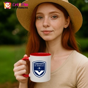 Cana Girondins de Bordeaux Franta , cu logoul stema echipei, Cadoul Perfect - Img 48