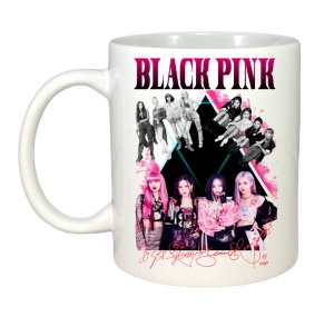 Cana K-POP cu formatia trupa KPOP BLACKPINK AUTOGRAF ROSU 615 - Img 2