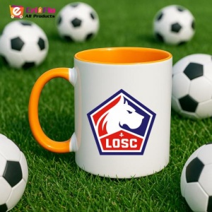 Cana Lille LOSC Franta , cu logoul stema echipei, Cadoul Perfect - Img 43