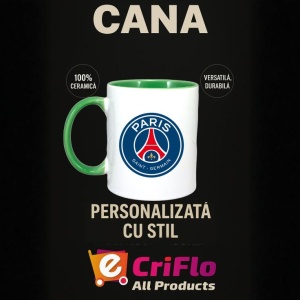 Cana Paris Saint Germain Franta , cu logoul stema echipei, Cadoul Perfect - Img 20