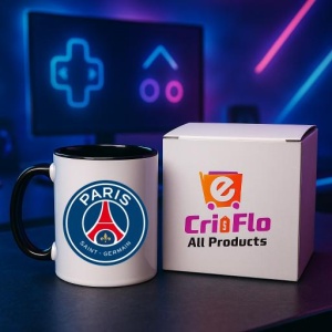 Cana Paris Saint Germain Franta , cu logoul stema echipei, Cadoul Perfect - Img 34