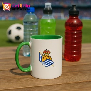 Cana Real Sociedad Spania , cu logoul stema echipei, Cadoul Perfect - Img 21