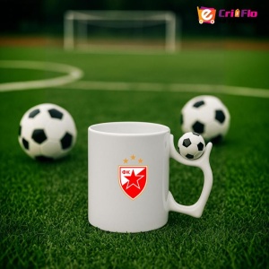 Cana Red Star Belgrade Serbia , cu logoul stema echipei, Cadoul Perfect - Img 10