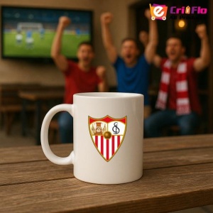 Cana Sevilla FC Spania , cu logoul stema echipei, Cadoul Perfect - Img 18