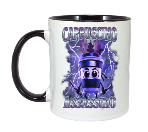 Cana Tralalero TraLaLa cu Italian Brainrot Cappuccino Assassino, Funny Cappuccino Meme - Img 5