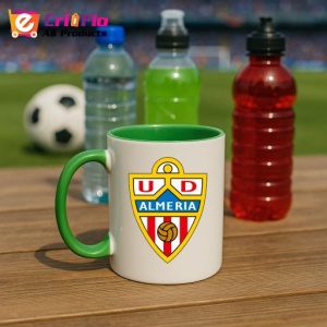 Cana UD Almeria Spania , cu logoul stema echipei, Cadoul Perfect - Img 21