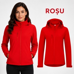Geacă Damă tip Jachetă Softshell cu Glugă, Elastică și Călduroasă – Trail 549 - Img 16