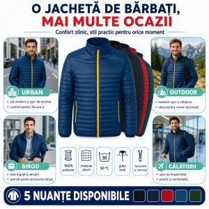 Geacă tip Jachetă Bărbați cu Fermoar, Matlasată și Ușoară – Phantom 540 - Img 5