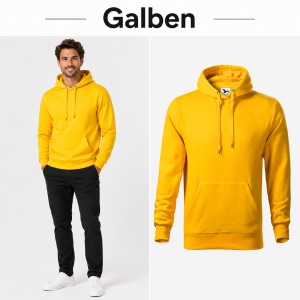 Hanorac Bărbat Malfini Cape 413, 65% Bumbac, 320 g/m², Glugă cu Șnur, Buzunar Marsupiu, 21 Nuanțe, Mărimi S–5XL - Img 15