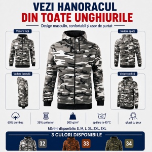 Hanorac Camuflaj Bărbați Malfini cu Glugă – tip Vânătoare și Activități Outdoor - Img 5