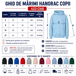 Hanorac copii Malfini 423 Chill cu glugă, buzunar marsupiu, interior pieptănat și croială lejeră - Img 4