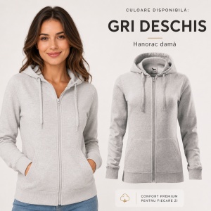 Hanorac Damă cu Fermoar și Glugă Malfini 411 Trendy Zipper – 300 g/m² - Img 16