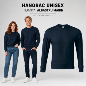Hanorac unisex fără glugă tip bluză, pentru damă și bărbat, 260 g/m² - Img 12