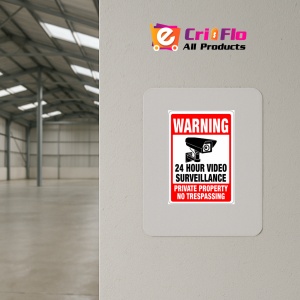 Indicator 24 Hour Video Surveillance Sign, Sticker autocolant - Img 3