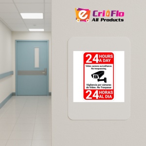 Indicator 24 hour video surveillance signs private property, Sticker autocolant - Img 5