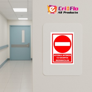 Indicator Accesul interzis cu exceptia rezidentilor, Sticker autocolant - Img 5