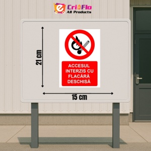 Indicator Accesul interzis cu flacara deschisa indicator de interzicere, Sticker autocolant - Img 2