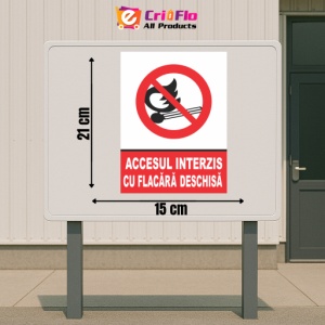 Indicator Accesul interzis cu flacara deschisa, Sticker autocolant - Img 2