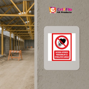 Indicator Accesul interzis persoanelor cu stimulator cardiac, Sticker autocolant - Img 5