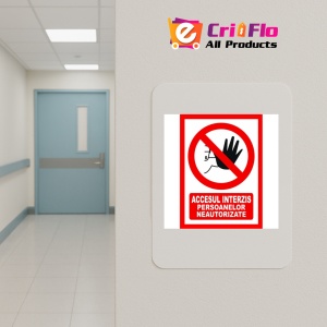 Indicator Accesul interzis persoanelor neautorizate, Sticker autocolant - Img 5