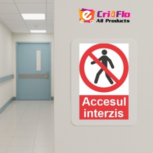Indicator accesul interzis pietonilor indicatoare protectia muncii, Sticker autocolant - Img 5