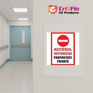 Indicator Accesul interzis proprietate privata, Sticker autocolant - Img 5