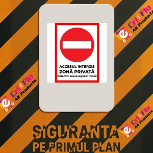 Indicator Accesul interzis zona privata obiectiv supravegheat video, Sticker autocolant - Img 3