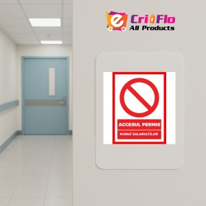 Indicator Accesul permis numai salariatilor, Sticker autocolant - Img 5