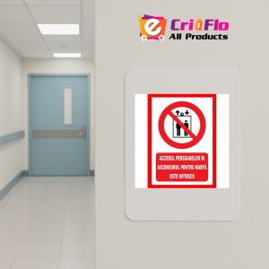 Indicator Accesul persoanelor in ascensorul pentru marfa este interzis, Sticker autocolant - Img 5