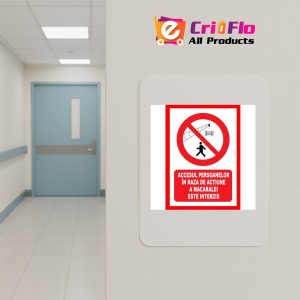 Indicator Accesul persoanelor in raza de actiune a macaralei este interzis, Sticker autocolant - Img 5
