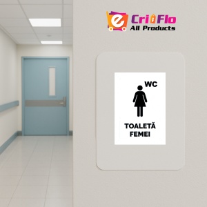 Indicator Alb toaleta pentru femei, Sticker autocolant - Img 5