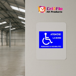 Indicator Albastru atentie la bord persoana cu dizabilitati, Sticker autocolant - Img 3