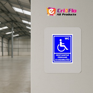 Indicator Albastru grup sanitar persoane cu dizabilitati, Sticker autocolant - Img 4