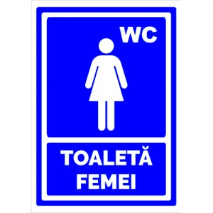 Indicator Albastru toaleta pentru femei, Sticker autocolant