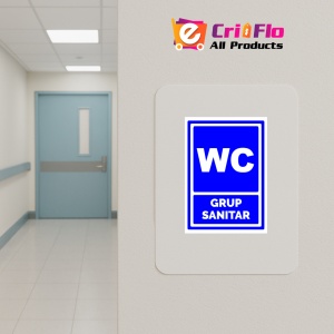 Indicator Albastru wc grup sanitar, Sticker autocolant - Img 5