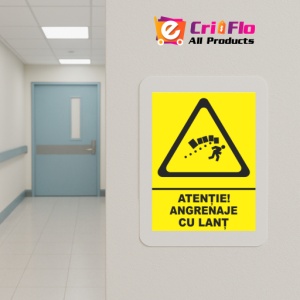Indicator Atentie angrenaje cu lant, Sticker autocolant - Img 5