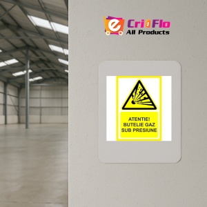 Indicator Atentie butelie gaz sub presiune, Sticker autocolant - Img 4