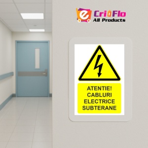 Indicator Atentie cabluri electrice subterane indicator de avertizare, Sticker autocolant - Img 5