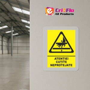Indicator Atentie cutite neprotejate, Sticker autocolant - Img 4