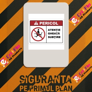 Indicator Atentie gheata subtire, Sticker autocolant - Img 3