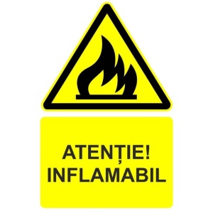 Indicator Atentie inflamabil indicator de avertizare, Sticker autocolant - Img 1