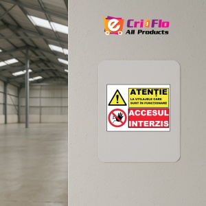 Indicator Atentie la utilajele care sunt in functiune, Sticker autocolant - Img 4