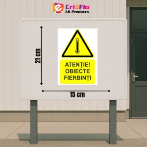 Indicator Atentie obiecte fierbinti indicator de avertizare, Sticker autocolant - Img 2