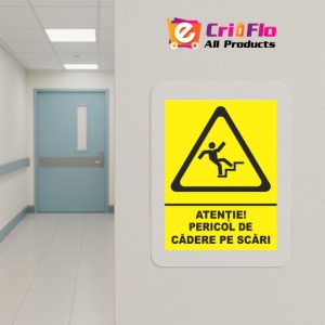 Indicator Atentie pericol de cadere pe scari, Sticker autocolant - Img 5