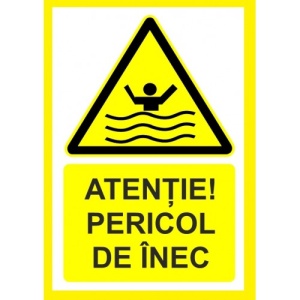 Indicator Atentie pericol de inec, Sticker autocolant - Img 1