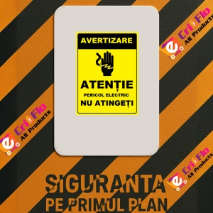 Indicator Atentie pericol electric nu atingeti, Sticker autocolant - Img 3