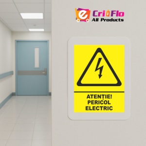 Indicator Atentie pericol electric, Sticker autocolant - Img 5