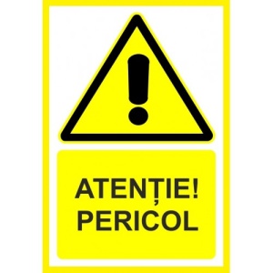 Indicator Atentie pericol, Sticker autocolant