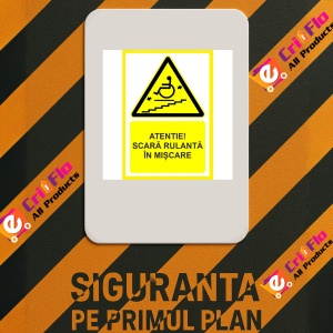 Indicator Atentie scara rulanta in miscare, Sticker autocolant - Img 3